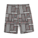 Glen Plaid Patchwork Pattern Print Men's Sports Shorts