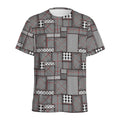 Glen Plaid Patchwork Pattern Print Men's Athletic T-Shirt