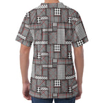 Glen Plaid Patchwork Pattern Print Men's Velvet T-Shirt
