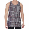 Glen Plaid Patchwork Pattern Print Men's Velvet Tank Top