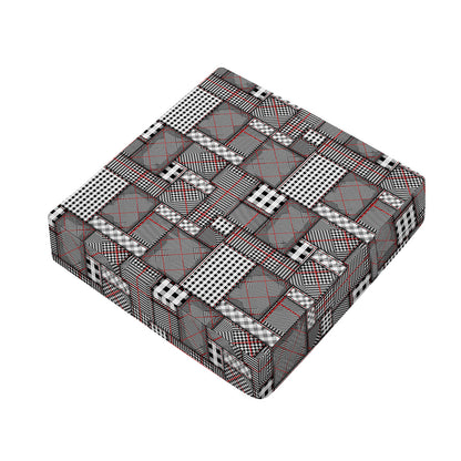 Glen Plaid Patchwork Pattern Print Outdoor Seat Cushion Cover