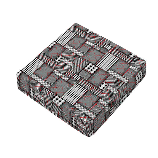 Glen Plaid Patchwork Pattern Print Outdoor Seat Cushion Cover