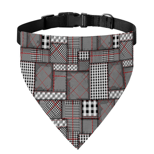 Glen Plaid Patchwork Pattern Print Over The Collar Dog Bandana