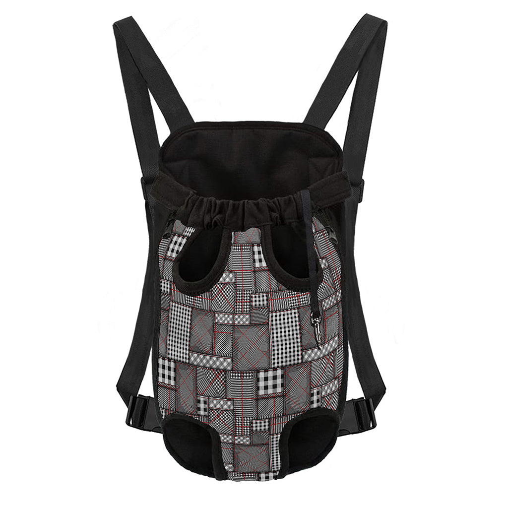 Glen Plaid Patchwork Pattern Print Pet Carrier Backpack