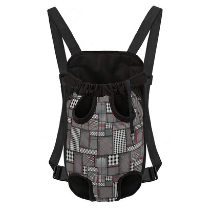 Glen Plaid Patchwork Pattern Print Pet Carrier Backpack