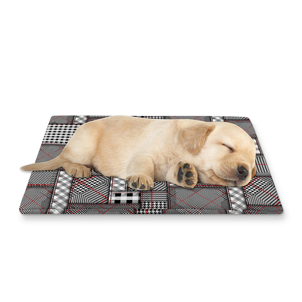 Glen Plaid Patchwork Pattern Print Pet Cooling Mat Cover