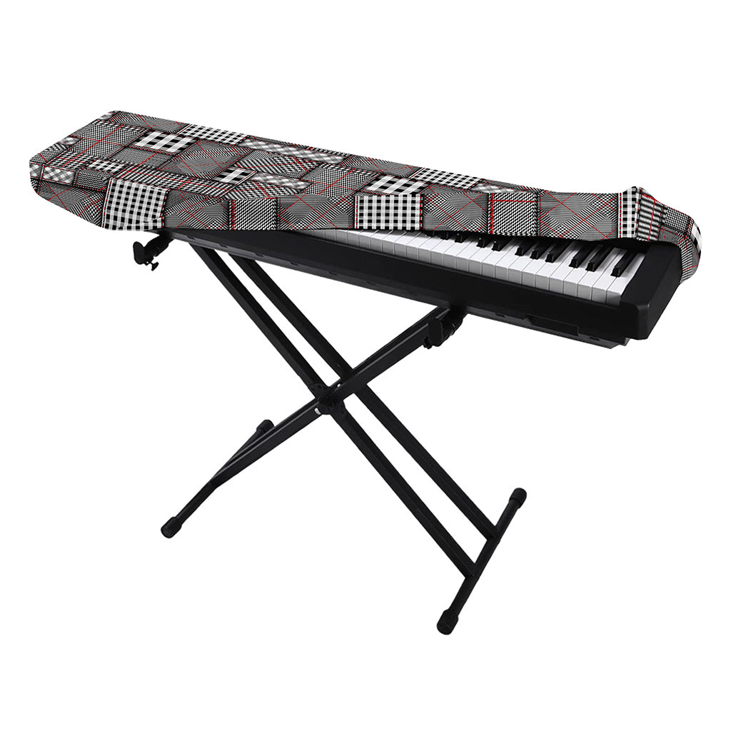 Glen Plaid Patchwork Pattern Print Piano Keyboard Cover