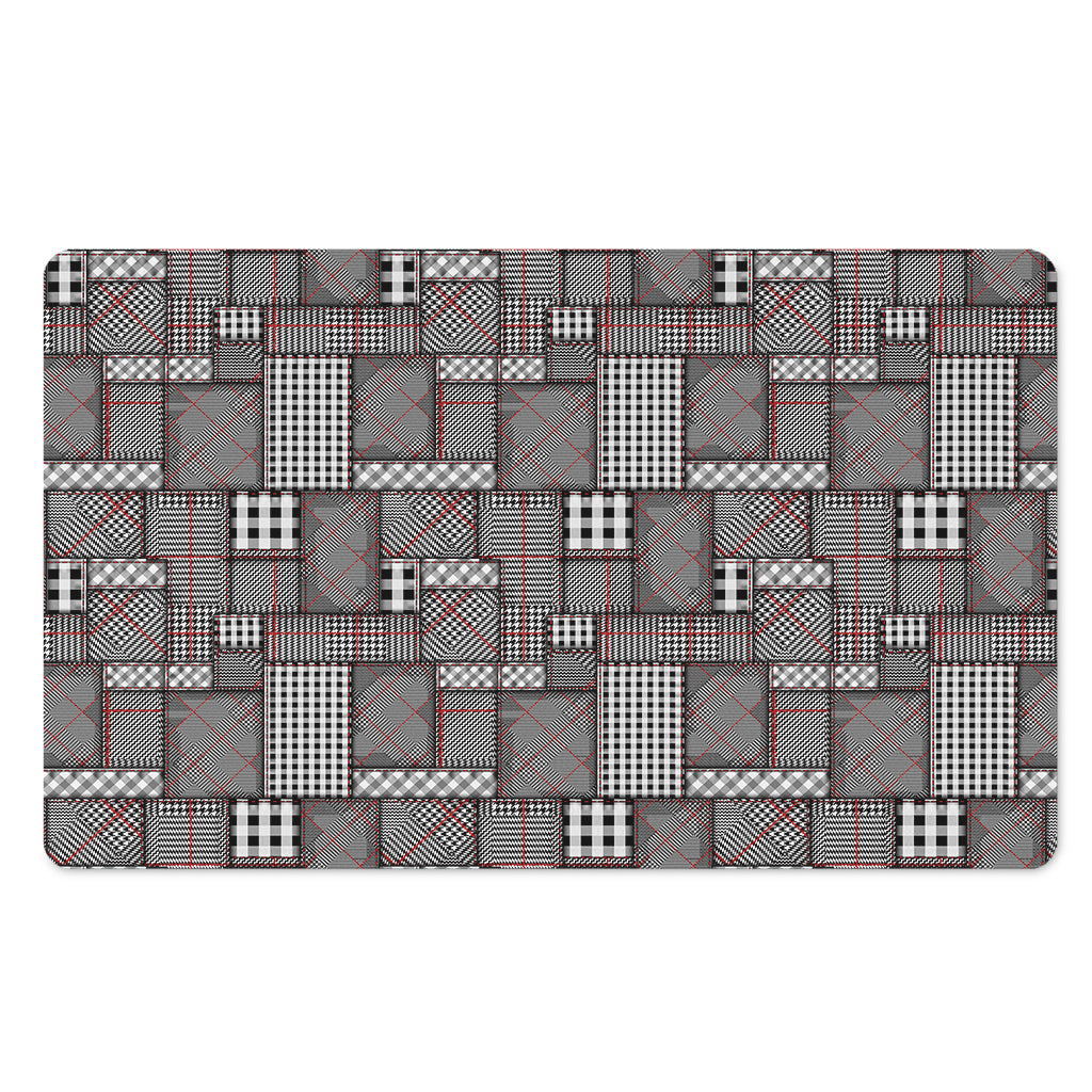 Glen Plaid Patchwork Pattern Print Polyester Doormat