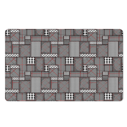 Glen Plaid Patchwork Pattern Print Polyester Doormat