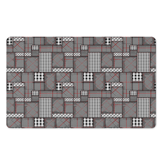 Glen Plaid Patchwork Pattern Print Polyester Doormat