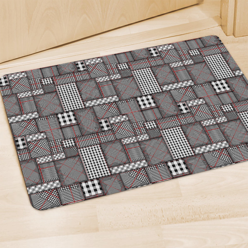 Glen Plaid Patchwork Pattern Print Polyester Doormat