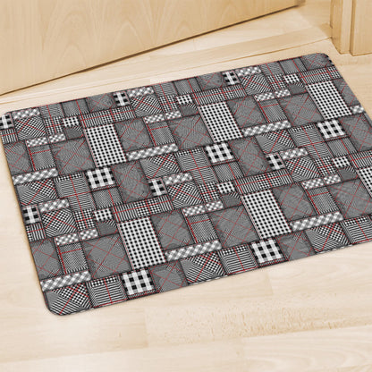 Glen Plaid Patchwork Pattern Print Polyester Doormat