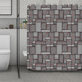 Glen Plaid Patchwork Pattern Print Polyester Shower Curtain