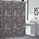 Glen Plaid Patchwork Pattern Print Premium Shower Curtain