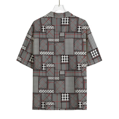 Glen Plaid Patchwork Pattern Print Rayon Hawaiian Shirt