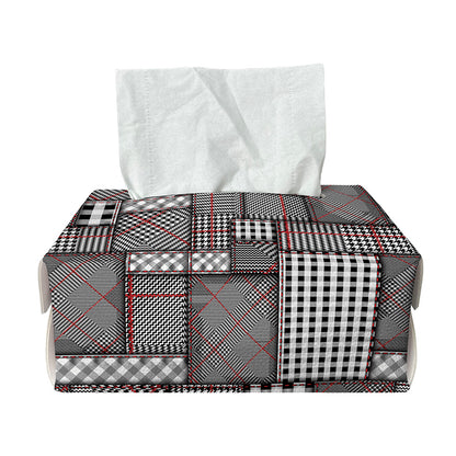 Glen Plaid Patchwork Pattern Print Rectangle Tissue Box Cover