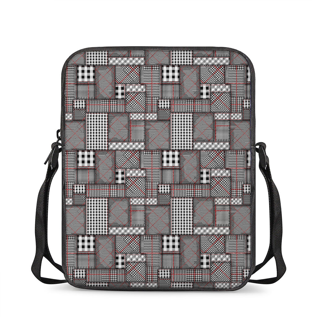 Glen Plaid Patchwork Pattern Print Rectangular Crossbody Bag
