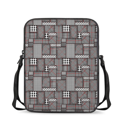 Glen Plaid Patchwork Pattern Print Rectangular Crossbody Bag