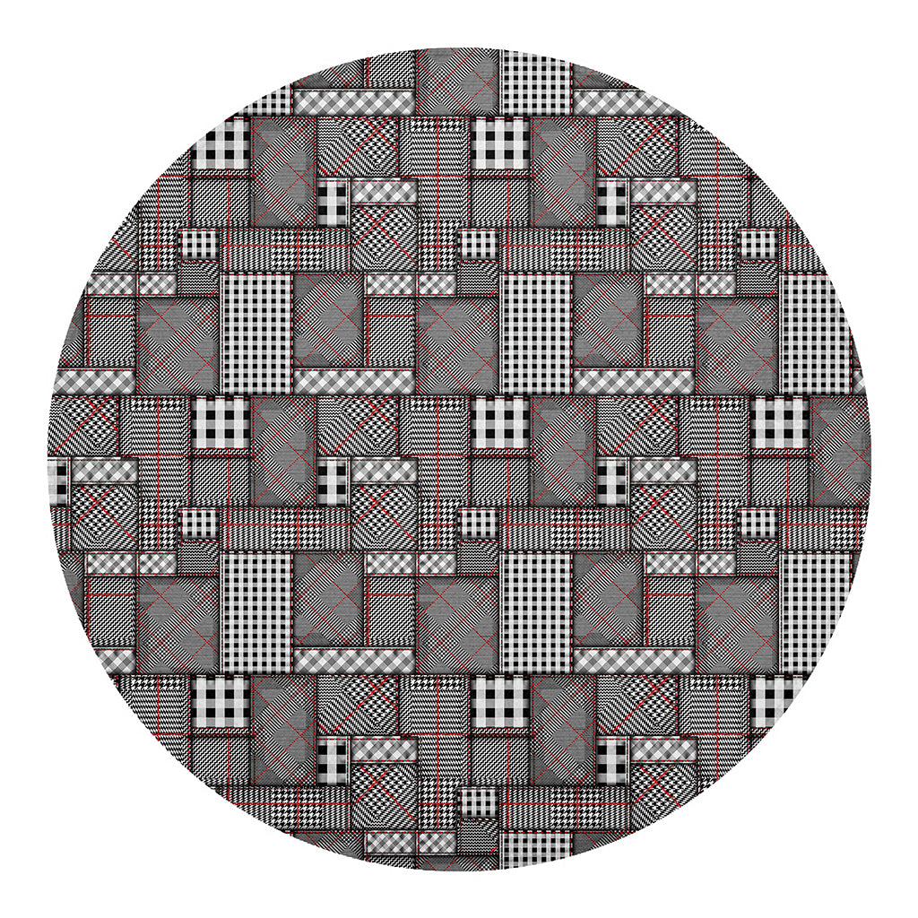 Glen Plaid Patchwork Pattern Print Round Blanket