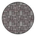 Glen Plaid Patchwork Pattern Print Round Floor Mat