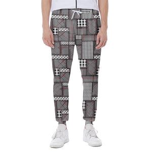 Glen Plaid Patchwork Pattern Print Scuba Joggers