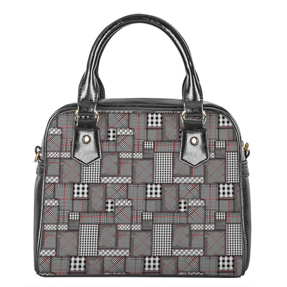 Glen Plaid Patchwork Pattern Print Shoulder Handbag