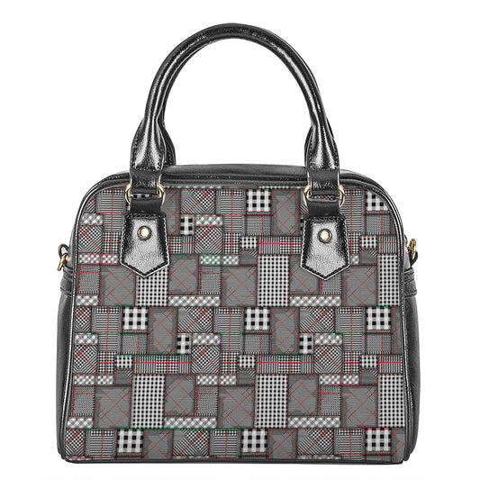 Glen Plaid Patchwork Pattern Print Shoulder Handbag