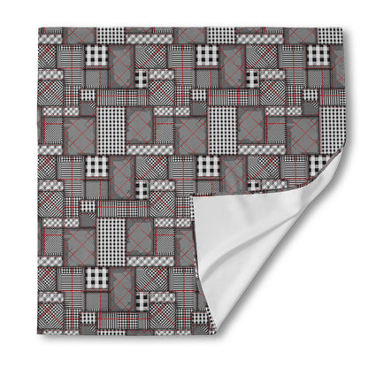 Glen Plaid Patchwork Pattern Print Silk Bandana