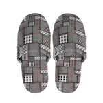 Glen Plaid Patchwork Pattern Print Slippers