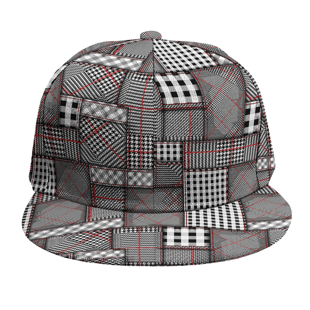 Glen Plaid Patchwork Pattern Print Snapback Cap