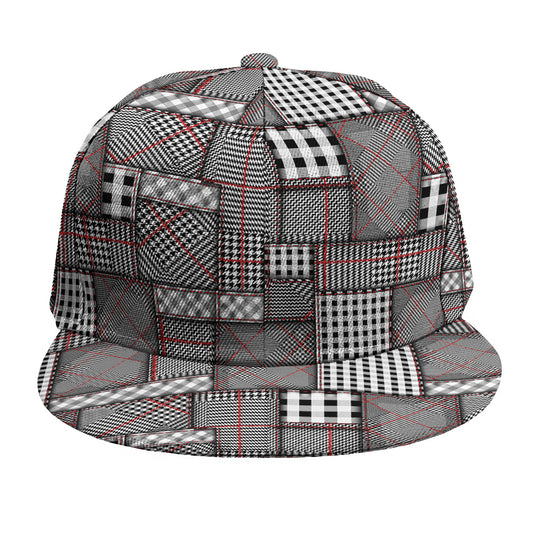 Glen Plaid Patchwork Pattern Print Snapback Cap