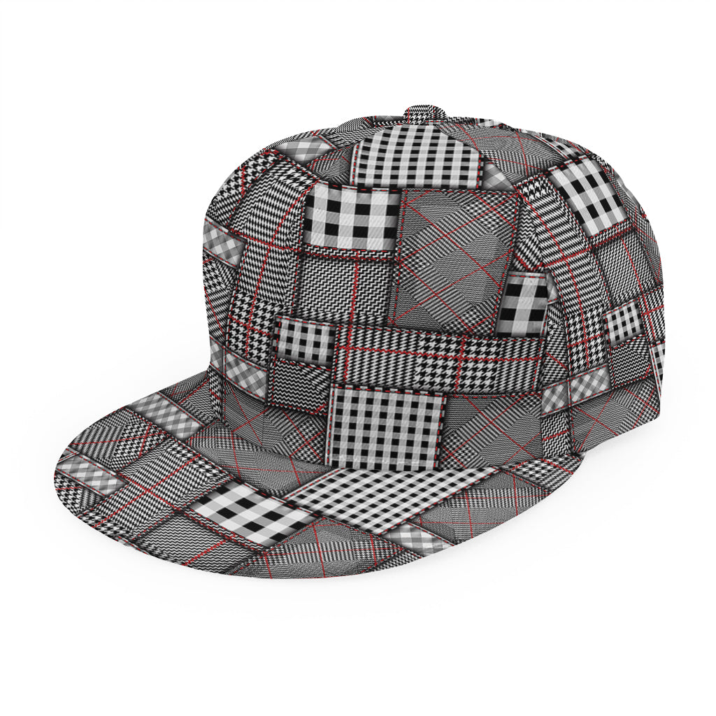 Glen Plaid Patchwork Pattern Print Snapback Cap