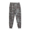 Glen Plaid Patchwork Pattern Print Sweatpants