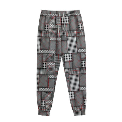 Glen Plaid Patchwork Pattern Print Sweatpants