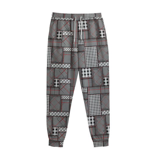 Glen Plaid Patchwork Pattern Print Sweatpants