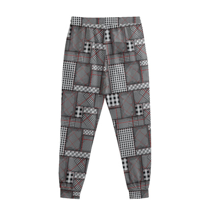 Glen Plaid Patchwork Pattern Print Sweatpants