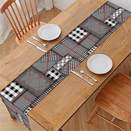 Glen Plaid Patchwork Pattern Print Table Runner