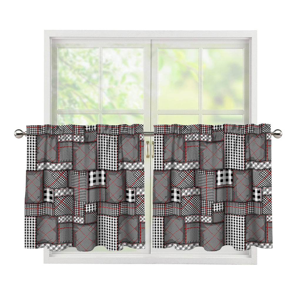 Glen Plaid Patchwork Pattern Print Tier Curtains