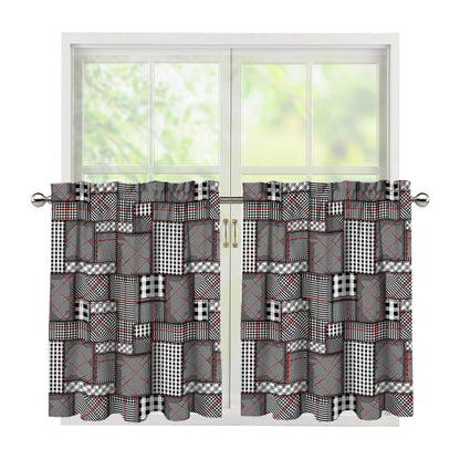 Glen Plaid Patchwork Pattern Print Tier Curtains