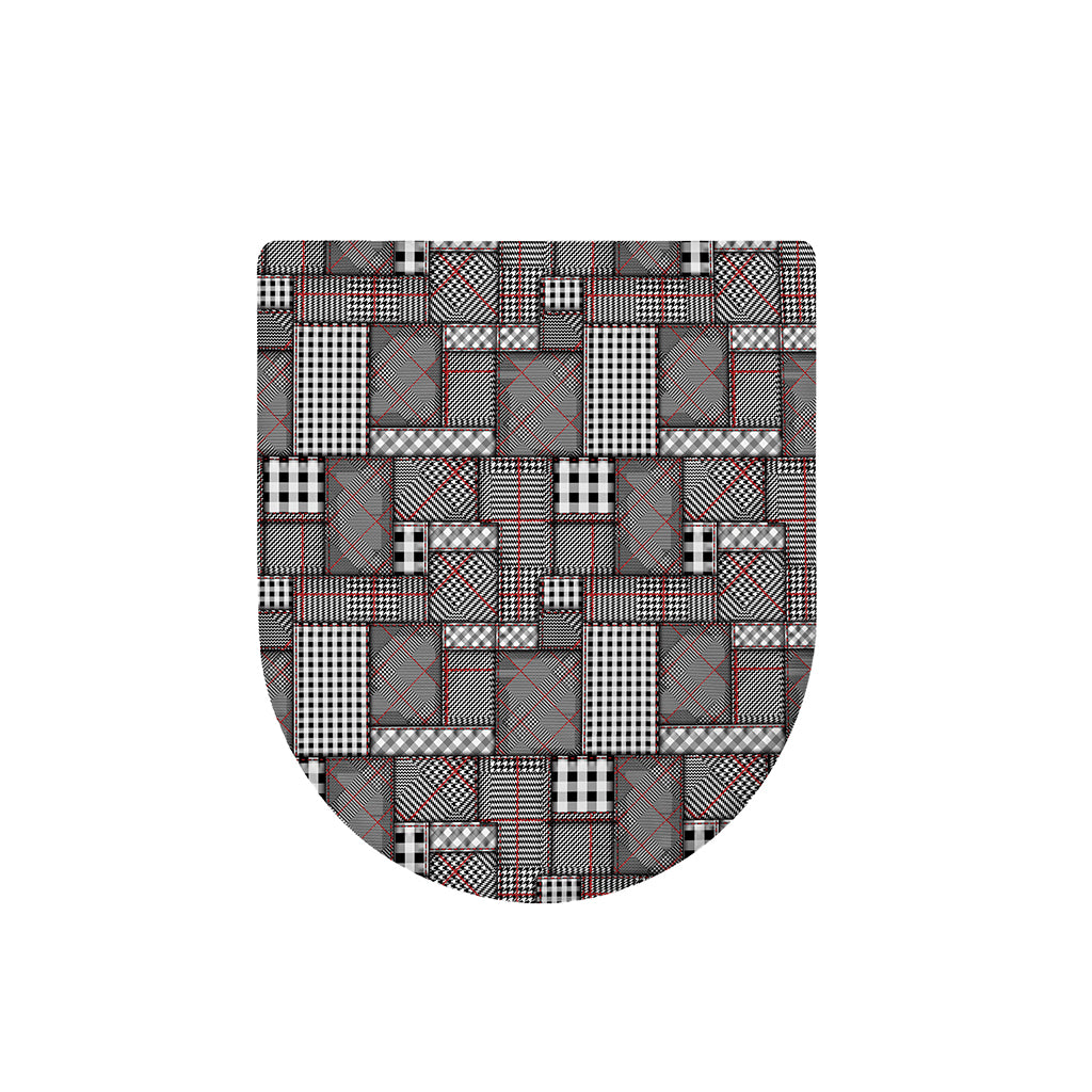 Glen Plaid Patchwork Pattern Print Toilet Lid Cover