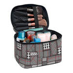 Glen Plaid Patchwork Pattern Print Travel Makeup Bag