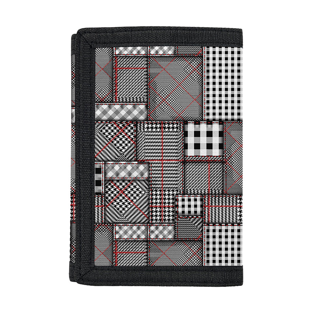 Glen Plaid Patchwork Pattern Print Trifold Wallet