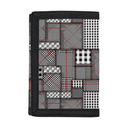 Glen Plaid Patchwork Pattern Print Trifold Wallet
