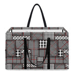 Glen Plaid Patchwork Pattern Print Utility Tote Bag