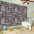 Glen Plaid Patchwork Pattern Print Wall Sticker