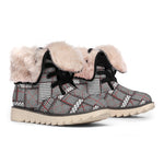 Glen Plaid Patchwork Pattern Print Winter Boots