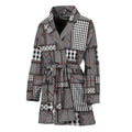 Glen Plaid Patchwork Pattern Print Women's Bathrobe