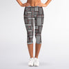 Glen Plaid Patchwork Pattern Print Women's Capri Leggings