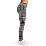 Glen Plaid Patchwork Pattern Print Women's Leggings