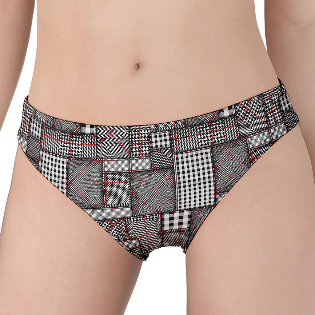 Glen Plaid Patchwork Pattern Print Women's Panties